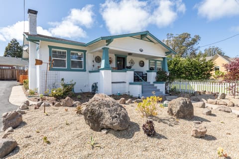 The unique landscaping sets this apart from the neighbors.