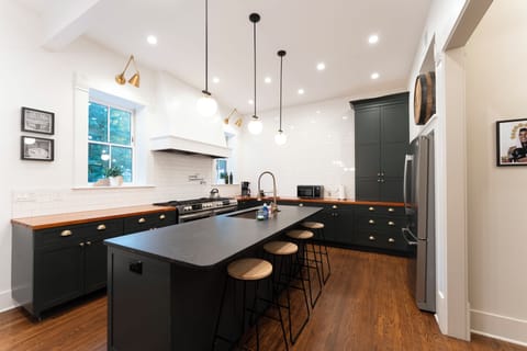 Massive kitchen with professional-style appliances