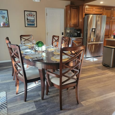 Dining table can accommodate up to 10 people