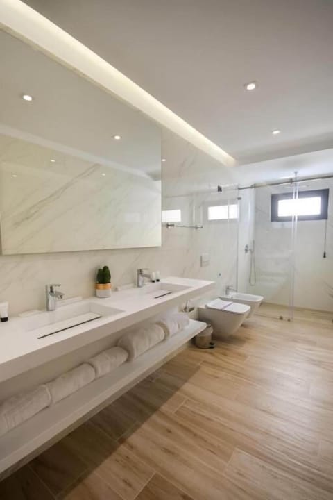 Junior Suite | Bathroom | Shower, rainfall showerhead, free toiletries, hair dryer