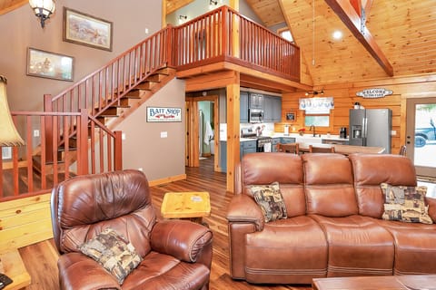 Real leather reclining sofas and chair