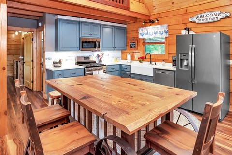 Custom reclaimed red oak island