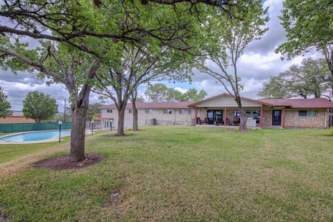 Huge private yard with mature shade trees and private pool
