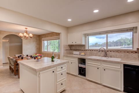 Spacious kitchen with a center prep island