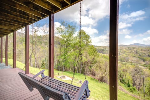 Downstairs Porch View of Grandfather Mountain, Sugar Mountain & Beech Mountain