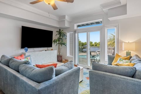 Living room looking out to balcony