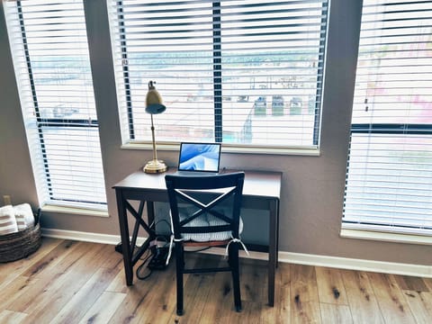 Office area with beautiful lake view and free wifi