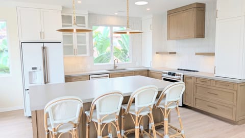 Brand new kitchen with ample seating around the island