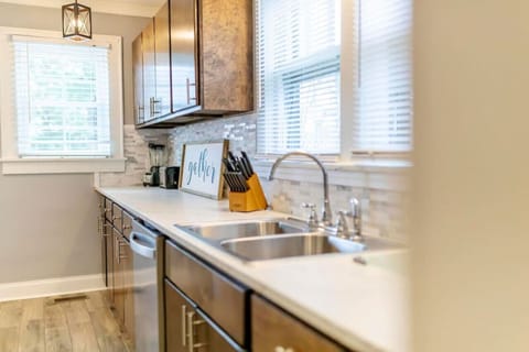 The full size kitchen has all of the essentials you need to prepare meals for you and your family during your stay.