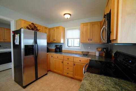 The kitchen comes stocked with everything you'd need to prepare a meal for any occasion. 