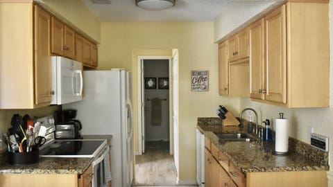 View from dining room to hall bath