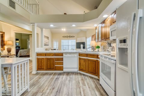 large kitchen is stocked with everything you might need