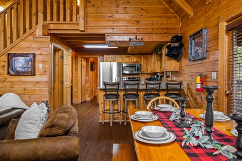 The dining table and kitchen open room.