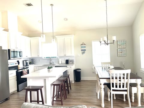 View of kitchen and dining room