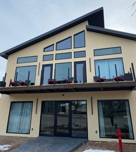 Front view of building