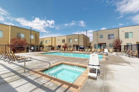 The pool is open from April through October and the hot tub is open year round. 