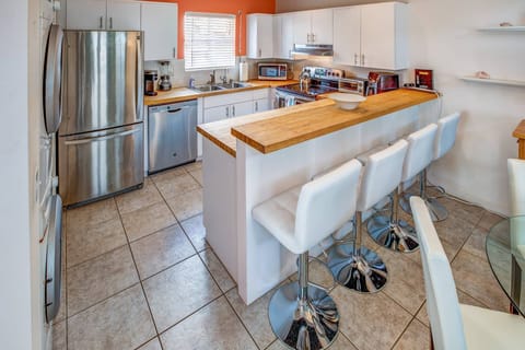 Open concept kitchen with lots of natural light.