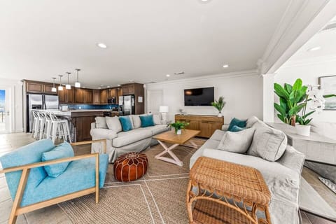 Spacious seating area with incredible waterfront views