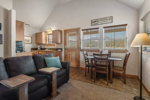 Open floor plan bungalow with views of the lake.