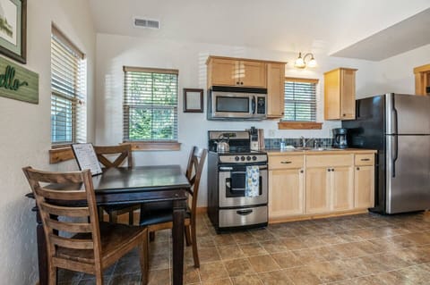 Cute dining area with seating for three.