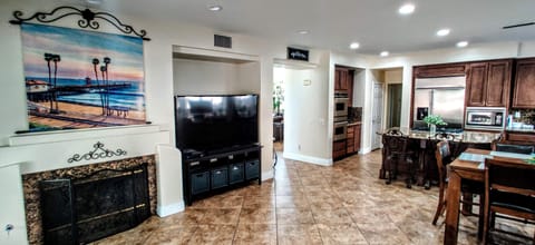 Fireplace & 70" TV in Family Room