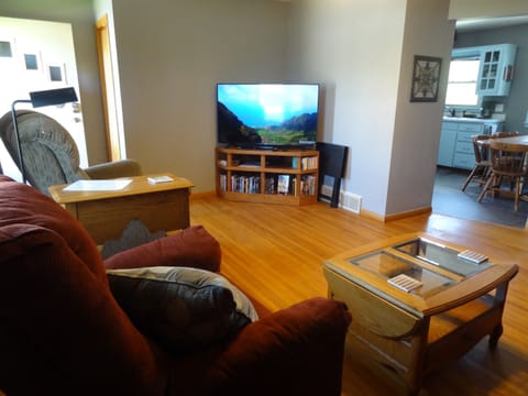 Living room with Roku smart TV