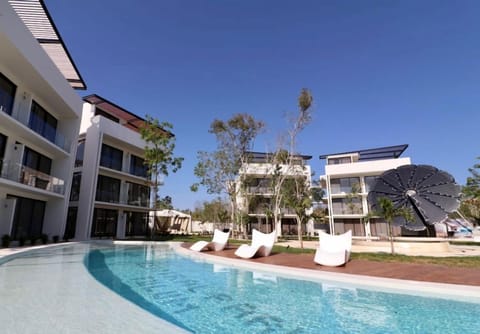 Pool with chairs