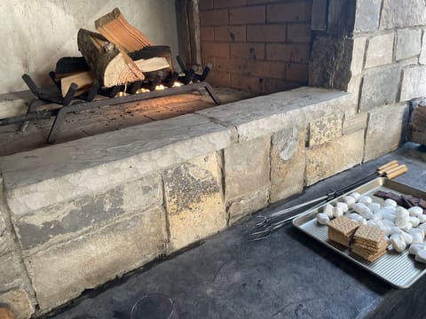 Outdoor fireplace is great for s'mores