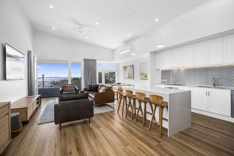 Kitchen, Living, Dining + Ocean Views