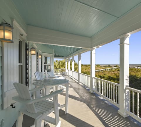 Large porch viewing the ocean