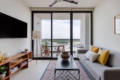Living room with terrace.