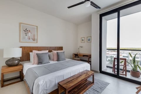 Bedroom with terrace. 
