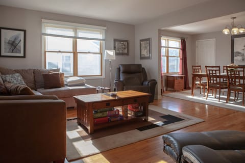 Living room and dining room.
