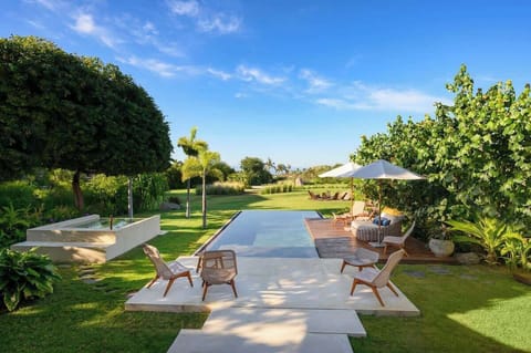 Spacious private pool surrounded by lush tropical gardens