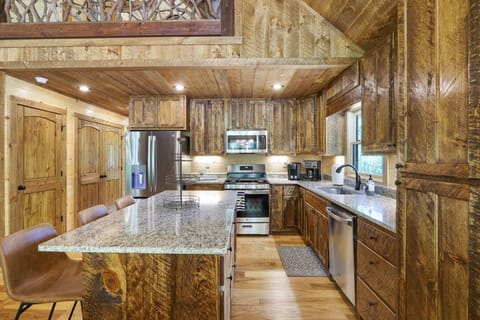 Fully stocked open concept kitchen