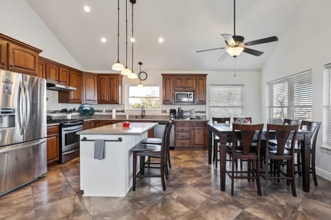 Kitchen and dining with seating for 8