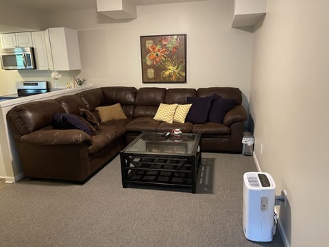 A dehumidifier in living room.