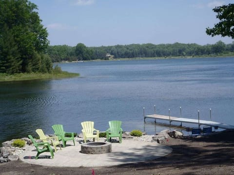 Lakeside brick deck, with campfire too enjoy a night with the stars