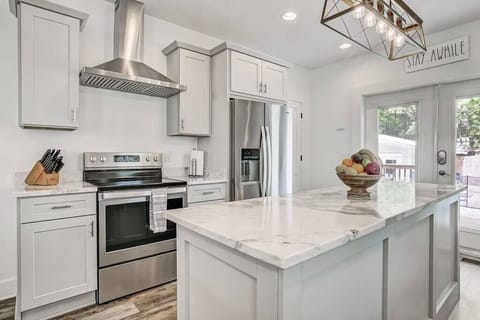 The kitchen is fully equipped