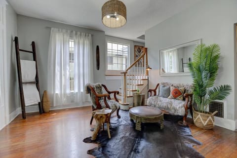 Beautiful sitting area with lots of character and natural light.