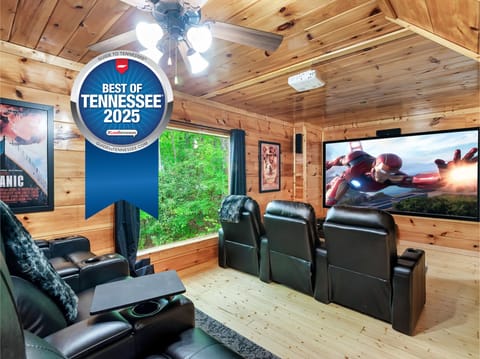 Our 10 foot movie screen with full surround sound will amaze you!