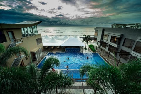 Outdoor pool, open 8:00 AM to 7:30 PM, sun loungers, lifeguards on site