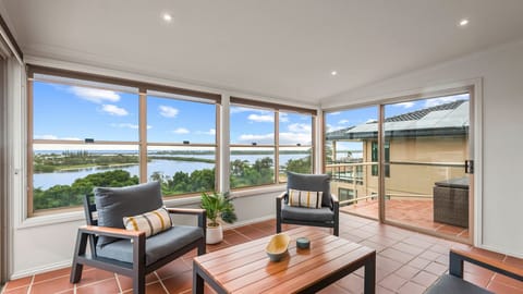 Front sunroom with sweeping views over Shaws Bay