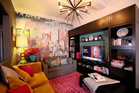 Enjoy Netflix on the comfortable sofa.