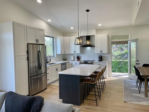 Kitchen and dining room.