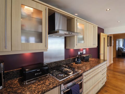 Fridge, dishwasher, cookware/dishes/utensils