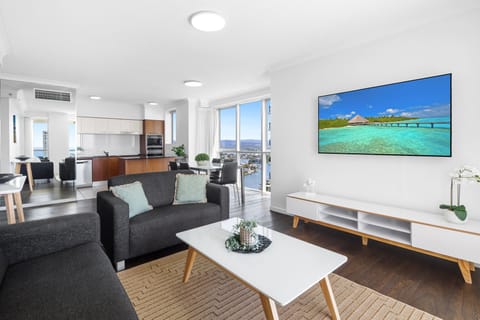 Living area with smart tv