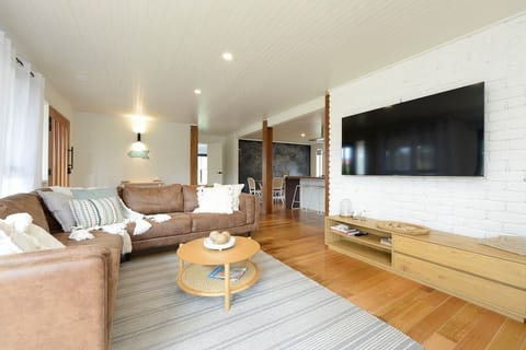Comfortable lounge area with smart TV