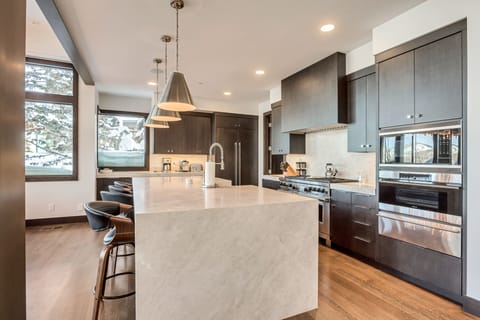 Room, Indoors, Kitchen, Kitchen Island, Flooring