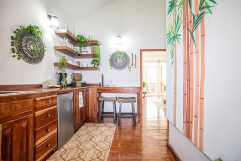 Luxury Penthouse | Private kitchen | Mini-fridge, microwave, coffee/tea maker, electric kettle